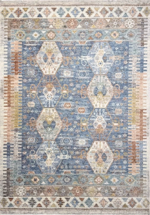 Этнический Ковер Wool S J407AN Blue / Cream — купить в Красноярске с доставкой по России | Grand Carpets