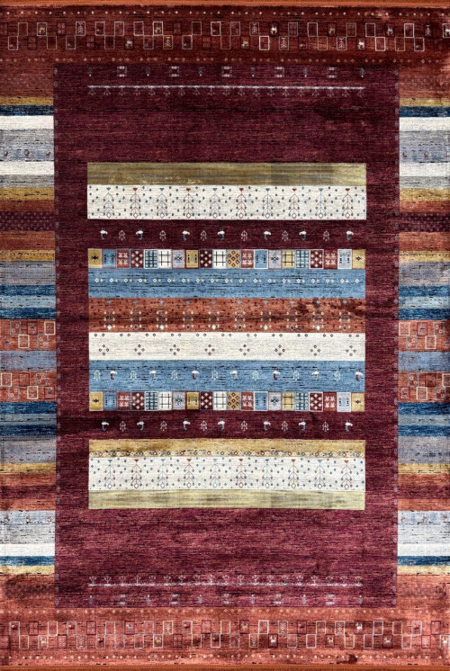 Этнический Ковер Gabbeh 6475A Burgundy / Terra — купить в Красноярске с доставкой по России | Grand Carpets