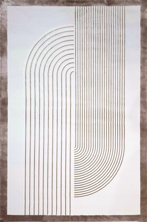 Ковёр с геометрическим рисунком Ковер Vision N002A Beige — купить в Красноярске с доставкой по России | Grand Carpets