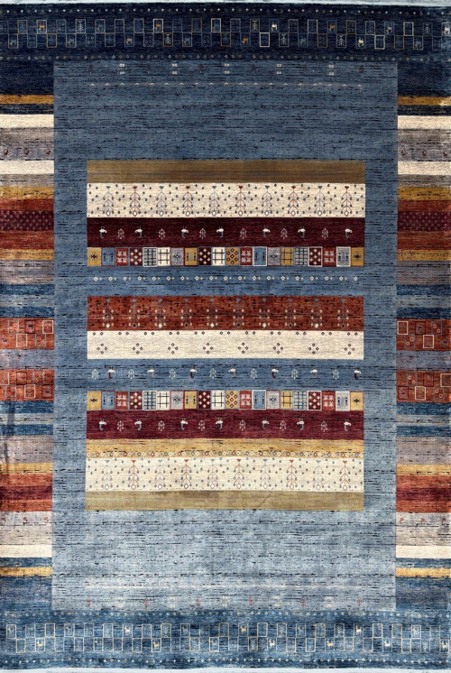 Классический Ковер Gabbeh 6475B Blue / Blue — купить в Красноярске с доставкой по России | Grand Carpets